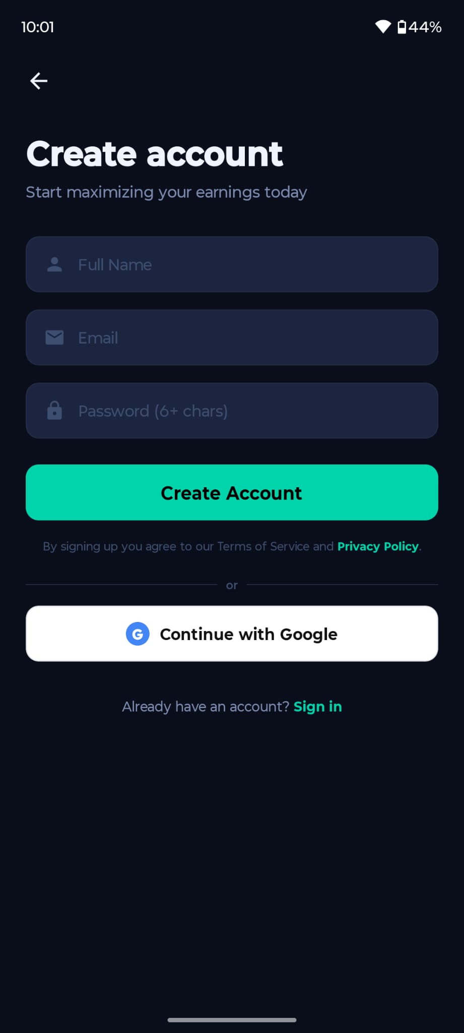 Create Account
